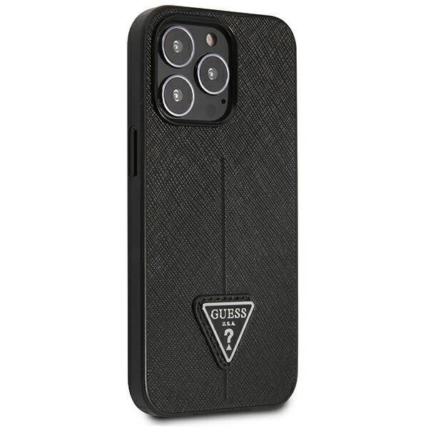 GUESS GUHCP14XPSATLK IPHONE 14 PRO MAX 6,7" CZARNY/BLACK HARDCASE SAFFIANOTRIANGLE LOGO