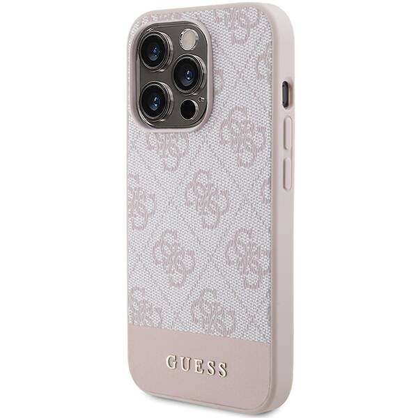 GUESS GUHCP15LG4GLPI IPHONE 15 PRO 6.1" RÓŻOWY/PINK HARDCASE 4G STRIPE COLLECTION