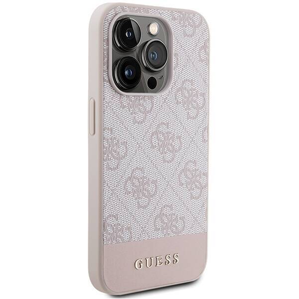 GUESS GUHCP15LG4GLPI IPHONE 15 PRO 6.1" RÓŻOWY/PINK HARDCASE 4G STRIPE COLLECTION