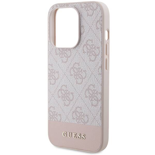 GUESS GUHCP15LG4GLPI IPHONE 15 PRO 6.1" RÓŻOWY/PINK HARDCASE 4G STRIPE COLLECTION