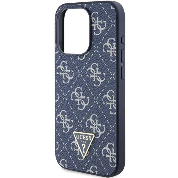 GUESS GUHCP15LPG4GPB IPHONE 15 PRO 6.1" NIEBIESKI/BLUE HARDCASE 4G TRIANGLE METAL LOGO