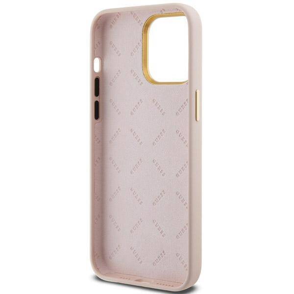 GUESS GUHCP15LSMBSLP IPHONE 15 PRO 6.1" RÓŻOWY/PINK HARDCASE SILICONE SCRIPT METAL LOGO & FRAME