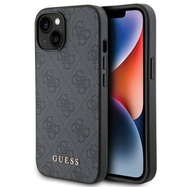 GUESS GUHCP15MG4GFGR IPHONE 15 PLUS / 14 PLUS 6.7" SZARY/GREY HARD CASE 4G METAL GOLD LOGO