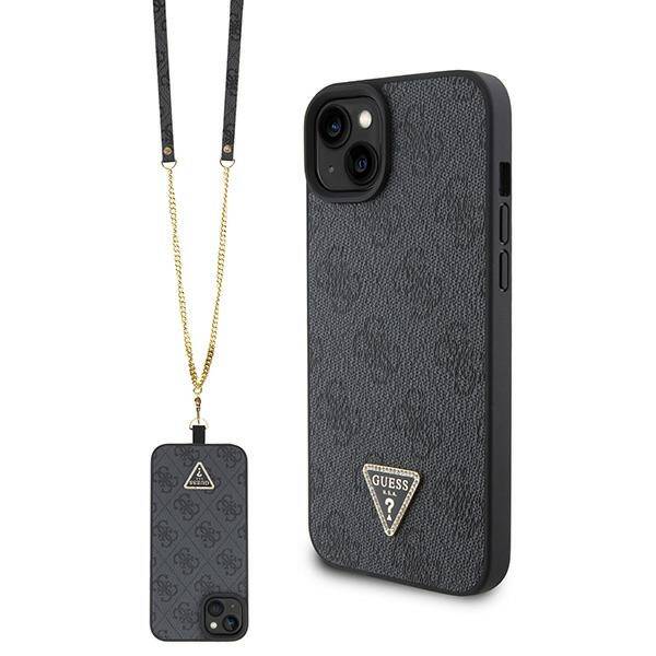 GUESS GUHCP15MP4TDSCPK IPHONE 15 PLUS / 14 PLUS 6.7" CZARNY/BLACK HARDCASE CROSSBODY 4G METAL LOGO