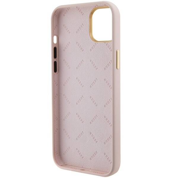 GUESS GUHCP15SM4DGPP IPHONE 15 / 14 / 13 6.1" JASNORÓŻOWY/PINK HARDCASE SILICONE LOGO STRASS 4G