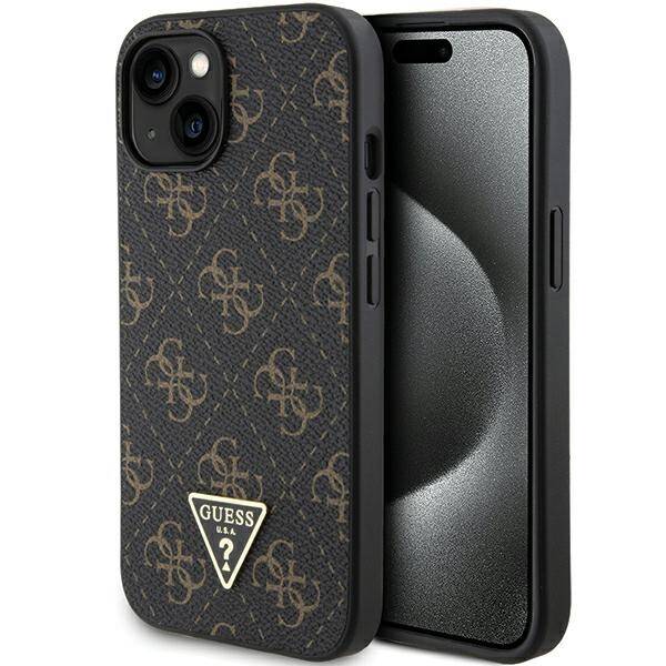 GUESS GUHCP15SPG4GPK IPHONE 15 / 14 / 13 6.1" CZARNY/BLACK HARDCASE 4G TRIANGLE METAL LOGO