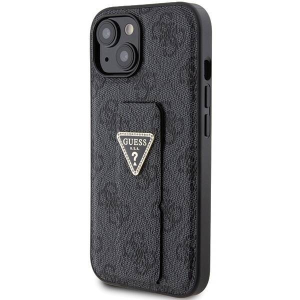 GUESS GUHCP15SPGS4TDK IPHONE 15 / 14 / 13 6.1" CZARNY/BLACK HARDCASE GRIP STAND 4G TRIANGLE STRASS