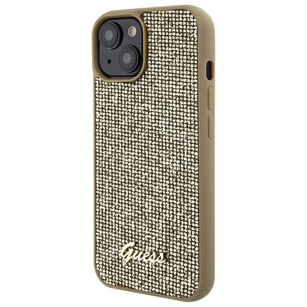 GUESS GUHCP15SPMSDGSD IPHONE 15 / 14 / 13 6.1" ZŁOTY/GOLD HARDCASE DISCO METAL SCRIPT