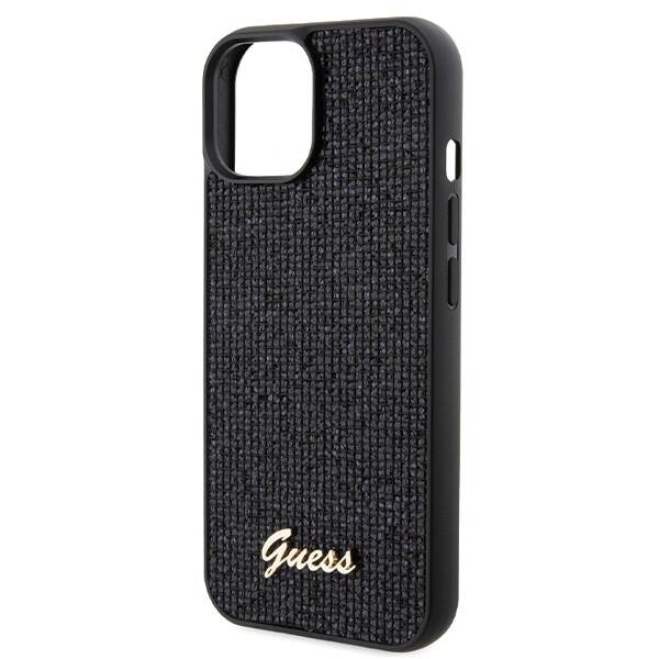 GUESS GUHCP15SPMSDGSK IPHONE 15 / 14 / 13 6.1" CZARNY/BLACK HARDCASE DISCO METAL SCRIPT