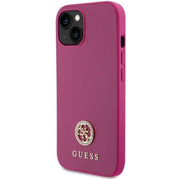 GUESS GUHCP15SPS4DGPP IPHONE 15 / 14 / 13 6.1" RÓŻOWY/PINK HARDCASE STRASS METAL LOGO