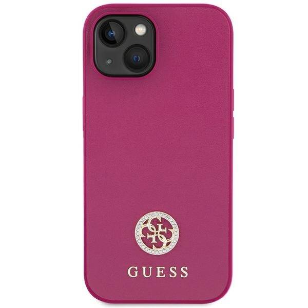 GUESS GUHCP15SPS4DGPP IPHONE 15 / 14 / 13 6.1" RÓŻOWY/PINK HARDCASE STRASS METAL LOGO