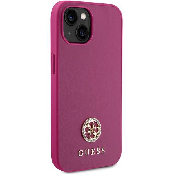 GUESS GUHCP15SPS4DGPP IPHONE 15 / 14 / 13 6.1" RÓŻOWY/PINK HARDCASE STRASS METAL LOGO