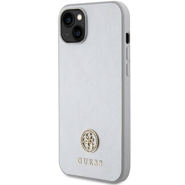 GUESS GUHCP15SPS4DGPS IPHONE 15 / 14 / 13 6.1" SREBRNY/SILVER HARDCASE STRASS METAL LOGO