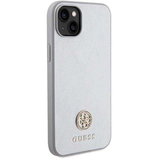 GUESS GUHCP15SPS4DGPS IPHONE 15 / 14 / 13 6.1" SREBRNY/SILVER HARDCASE STRASS METAL LOGO