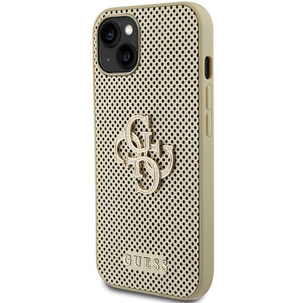 GUESS GUHCP15SPSP4LGD IPHONE 15 / 14 / 13 6.1" ZŁOTY/GOLD HARDCASE PERFORATED 4G GLITTER