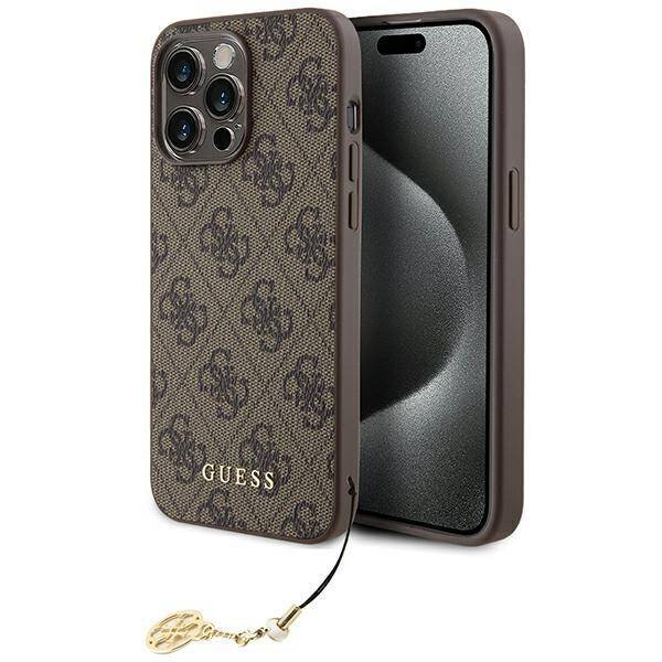 GUESS GUHCP15XGF4GBR IPHONE 15 PRO MAX 6.7" BRĄZOWY/BROWN HARDCASE 4G CHARMS COLLECTION