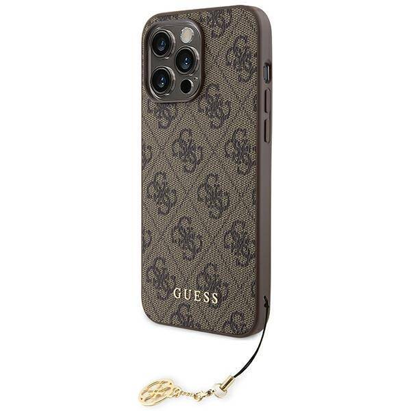 GUESS GUHCP15XGF4GBR IPHONE 15 PRO MAX 6.7" BRĄZOWY/BROWN HARDCASE 4G CHARMS COLLECTION