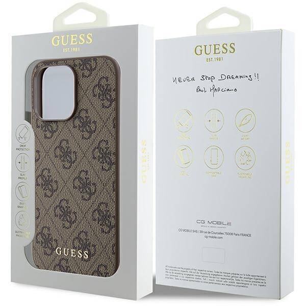 GUESS GUHCP15XGF4GBR IPHONE 15 PRO MAX 6.7" BRĄZOWY/BROWN HARDCASE 4G CHARMS COLLECTION