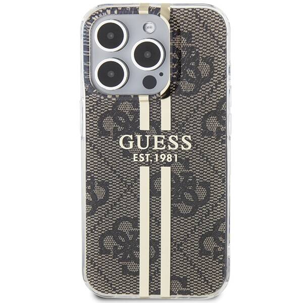 GUESS GUHCP15XH4PSEGW IPHONE 15 PRO MAX 6.7" BRĄZOWY/BROWN HARDCASE IML 4G GOLD STRIPE