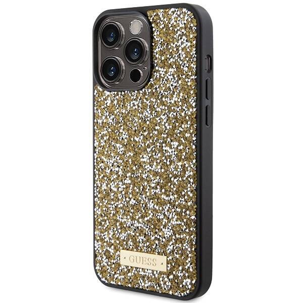 GUESS GUHCP15XPFGSBSD IPHONE 15 PRO MAX 6.7" ŻÓŁTY/YELLOW HARDCASE RHINESTONE METAL LOGO