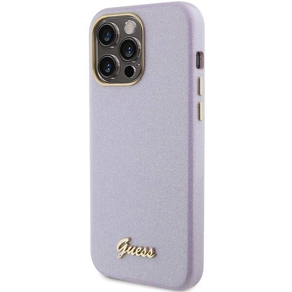 GUESS GUHCP15XPGMCSL IPHONE 15 PRO MAX 6.7" LILIOWY/LILAC HARDCASE GLITTER GLOSSY SCRIPT