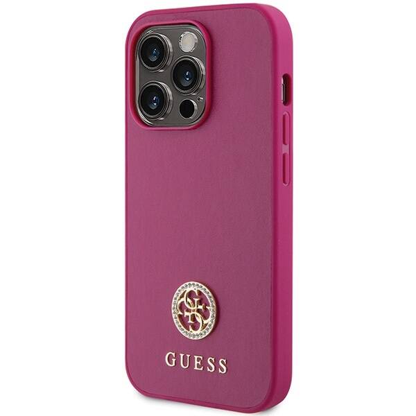 GUESS GUHCP15XPS4DGPP IPHONE 15 PRO MAX 6.7" RÓŻOWY/PINK HARDCASE STRASS METAL LOGO