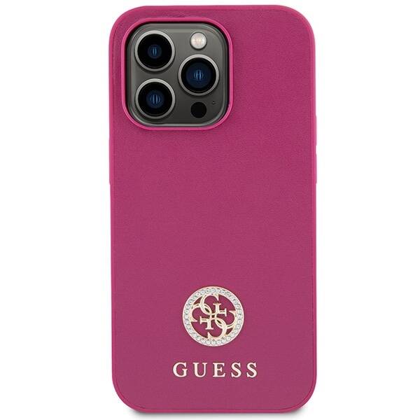 GUESS GUHCP15XPS4DGPP IPHONE 15 PRO MAX 6.7" RÓŻOWY/PINK HARDCASE STRASS METAL LOGO