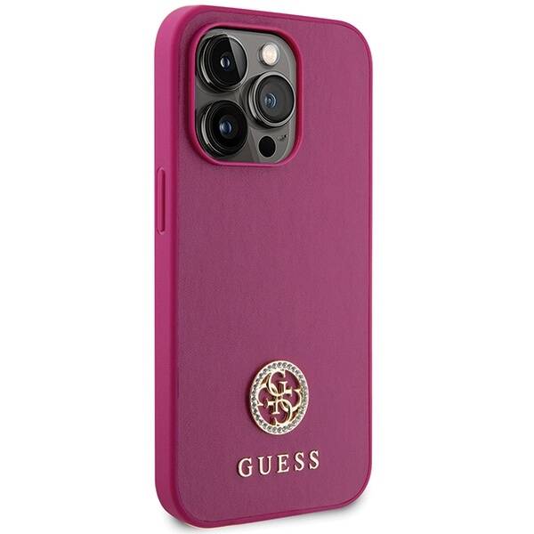 GUESS GUHCP15XPS4DGPP IPHONE 15 PRO MAX 6.7" RÓŻOWY/PINK HARDCASE STRASS METAL LOGO