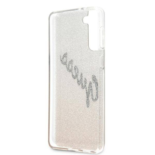 GUESS GUHCS21MPCUGLSGO S21+ G996 ZŁOTY/GOLD HARDCASE GLITTER GRADIENT SCRIPT