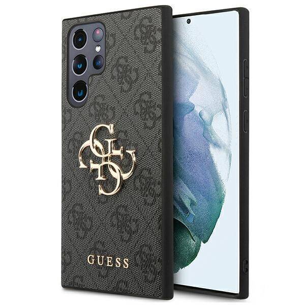 GUESS GUHCS22L4GMGGR S908 S22 ULTRA SZARY/GREY HARDCASE 4G BIG METAL LOGO