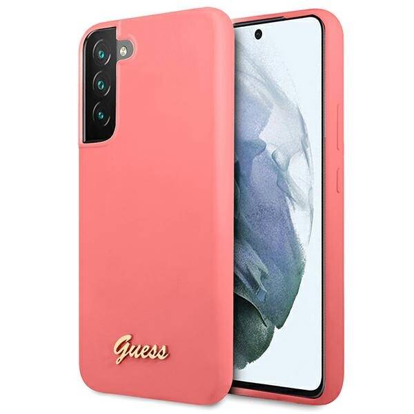 GUESS GUHCS22MLSLMGFU S22+ S906 FUKSJA/FUCHSIA HARDCASE SILICONE SCRIPT METAL LOGO