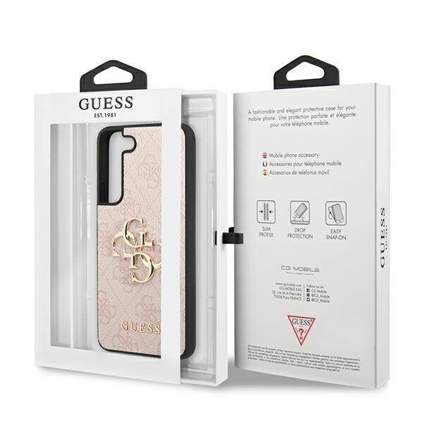 GUESS GUHCS22S4GMGPI S901 S22 RÓŻOWY/PINK HARDCASE 4G BIG METAL LOGO