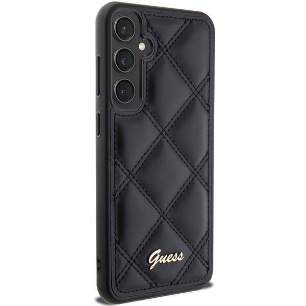 GUESS GUHCS23FEPSQSQSK S23 FE S711 CZARNY/BLACK HARDCASE QUILTED METAL LOGO