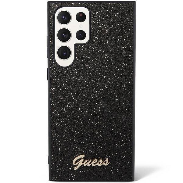 GUESS GUHCS23LHGGSHK S23 ULTRA S918 CZARNY/BLACK HARD CASE GLITTER SCRIPT