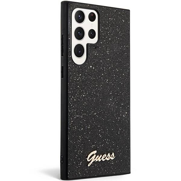 GUESS GUHCS23LHGGSHK S23 ULTRA S918 CZARNY/BLACK HARD CASE GLITTER SCRIPT