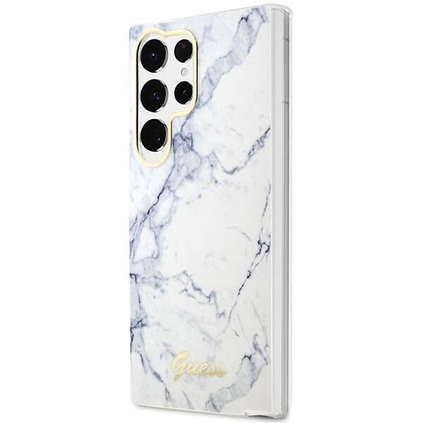 GUESS GUHCS23LPCUMAH S23 ULTRA S918 BIAŁY/WHITE HARDCASE MARBLE