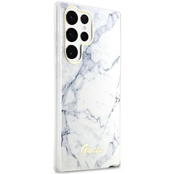 GUESS GUHCS23LPCUMAH S23 ULTRA S918 BIAŁY/WHITE HARDCASE MARBLE