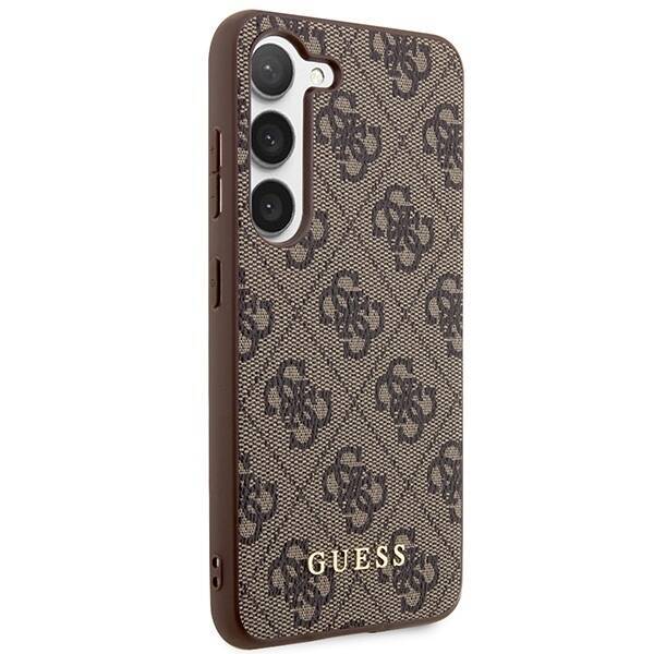 GUESS GUHCS23MG4GFBR S23+ S916 BRĄZOWY/BROWN HARD CASE 4G METAL GOLD LOGO