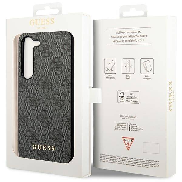 GUESS GUHCS23MGF4GGR S23+ S916 SZARY/GREY HARDCASE 4G CHARMS COLLECTION