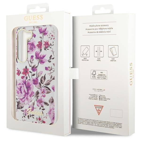 GUESS GUHCS23MHCFWST S23+ S916 BIAŁY/WHITE HARDCASE FLOWER COLLECTION