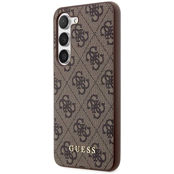 GUESS GUHCS23SG4GFBR S23 S911 BRĄZOWY/BROWN HARD CASE 4G METAL GOLD LOGO