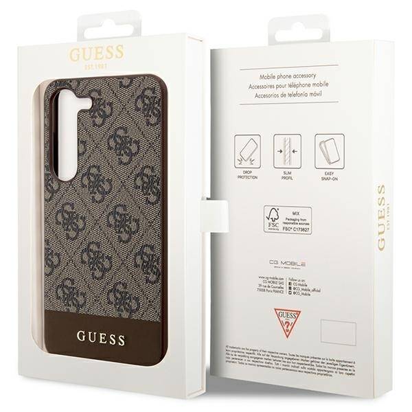 GUESS GUHCS23SG4GLBR S23 S911 BRĄZOWY/BROWN HARDCASE 4G STRIPE COLLECTION