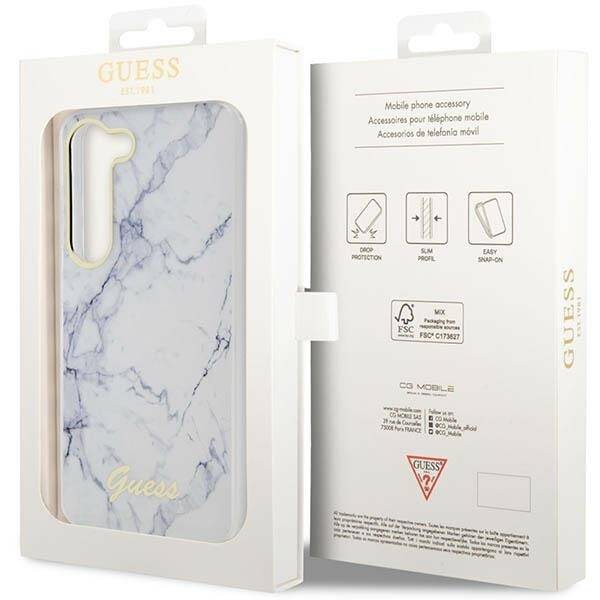 GUESS GUHCS23SPCUMAH S23 S911 BIAŁY/WHITE HARDCASE MARBLE