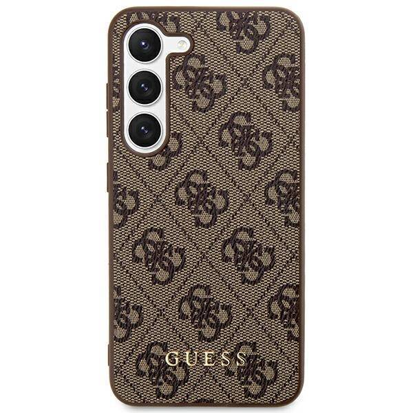 GUESS GUHCS24MG4GFBR S24+ S926 BRĄZOWY/BROWN HARD CASE 4G METAL GOLD LOGO