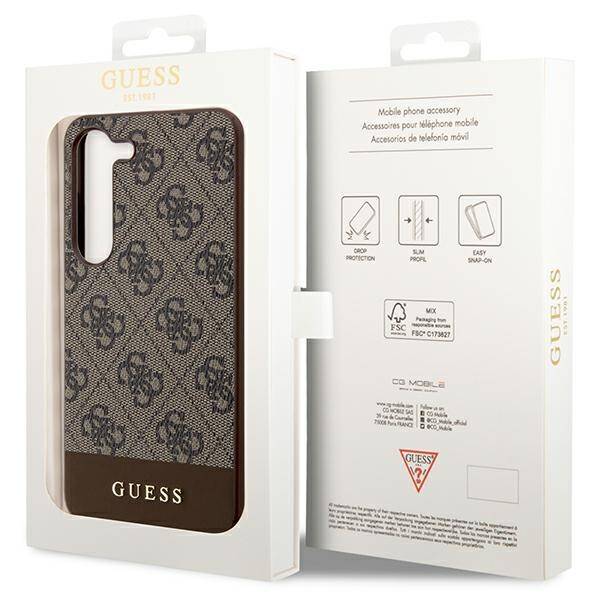 GUESS GUHCS24SG4GLBR S24 S921 BRĄZOWY/BROWN HARDCASE 4G STRIPE COLLECTION