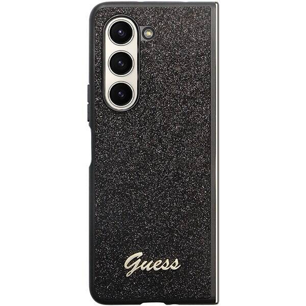 GUESS GUHCZFD5HGGSHK F946 Z FOLD5 CZARNY/BLACK HARDCASE GLITTER SCRIPT