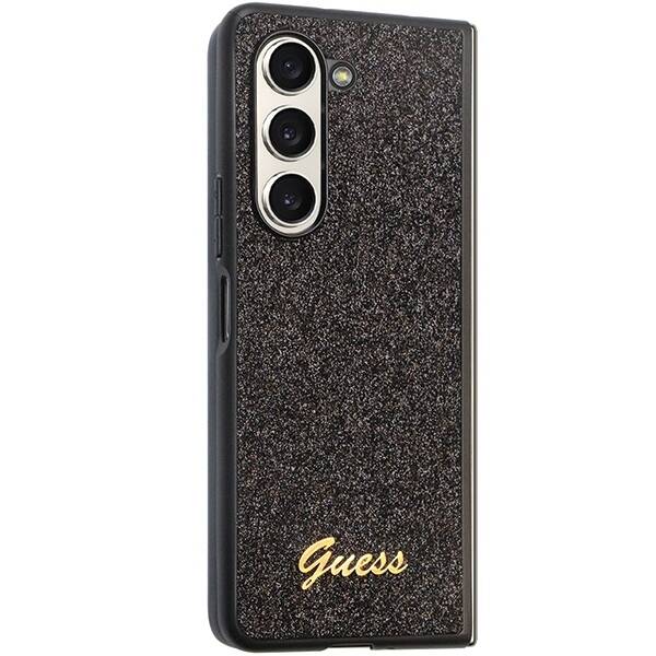 GUESS GUHCZFD5HGGSHK F946 Z FOLD5 CZARNY/BLACK HARDCASE GLITTER SCRIPT