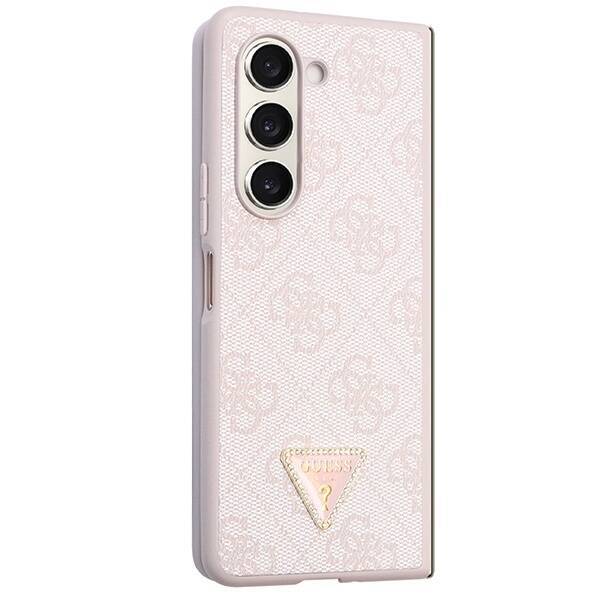 GUESS GUHCZFD5P4TDPP F946 Z FOLD5 RÓŻOWY/PINK HARDCASE LEATHER 4G TRIANGLE STRASS