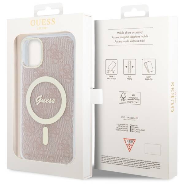 GUESS GUHMN61H4STP IPHONE 11 6.1" RÓŻOWY/PINK HARDCASE 4G MAGSAFE