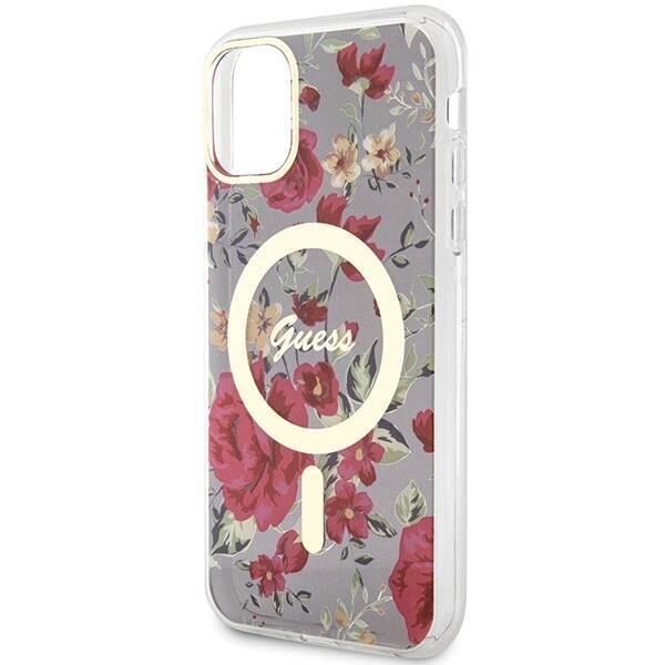 GUESS GUHMN61HCFWSA IPHONE 11 / XR 6.1" ZIELONY/KHAKI HARDCASE FLOWER MAGSAFE